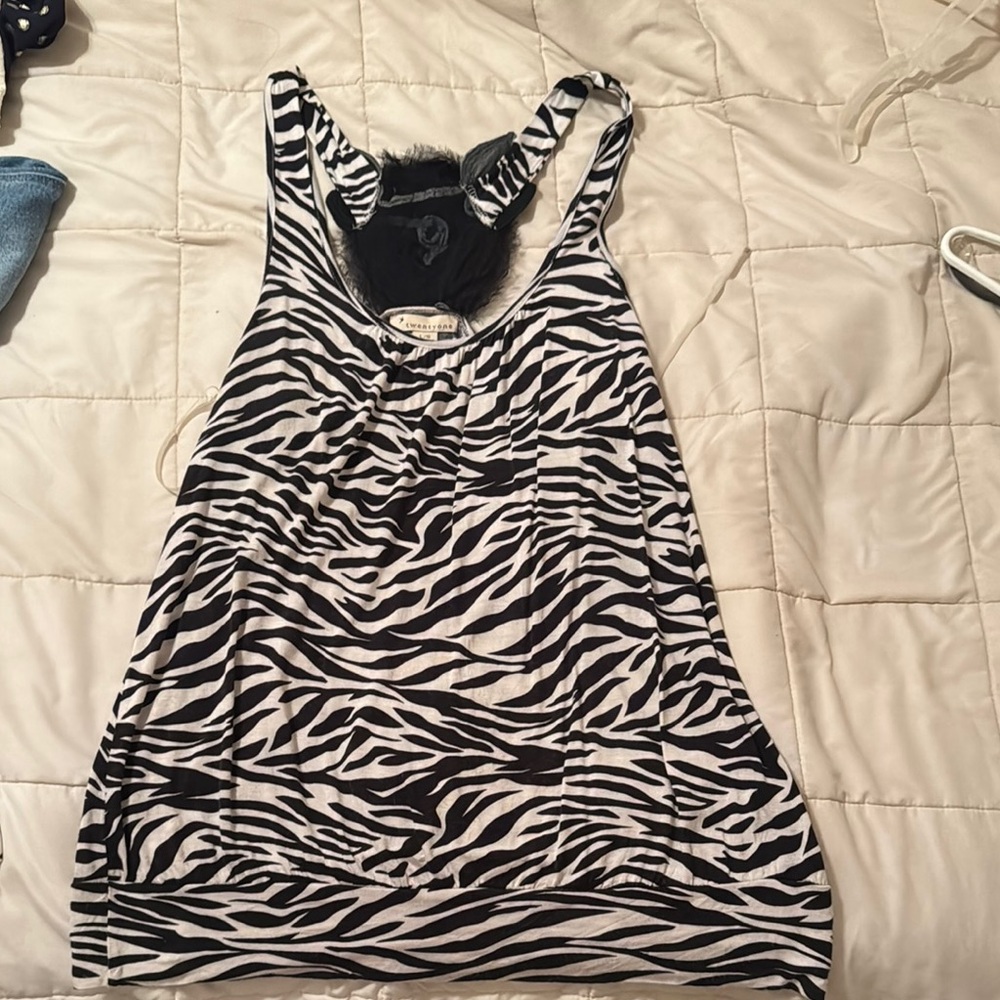 Zebra Print Women's Tank Top